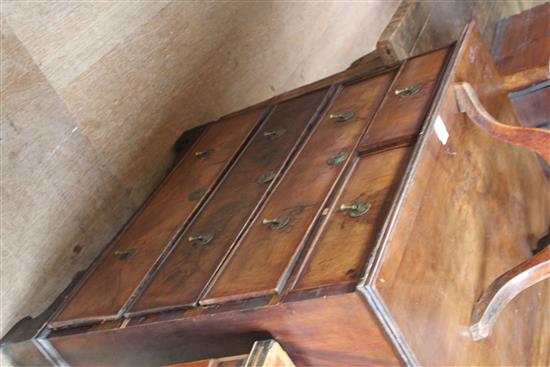 Queen Anne style banded walnut chest of drawers